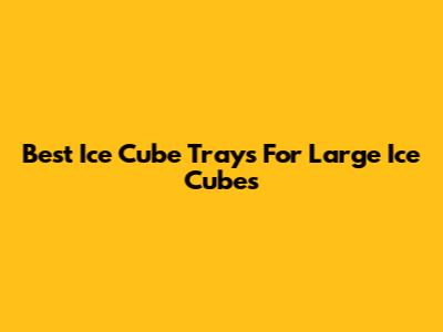 Best Ice Cube Trays For Large Ice Cubes