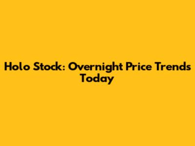 Holo Stock: Overnight Price Trends Today