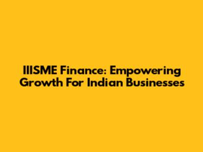 IIISME Finance: Empowering Growth For Indian Businesses