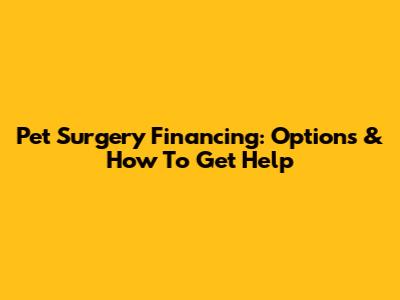 Pet Surgery Financing: Options & How To Get Help