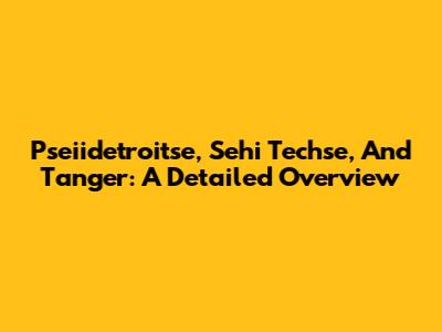 Pseiidetroitse, Sehi Techse, And Tanger: A Detailed Overview