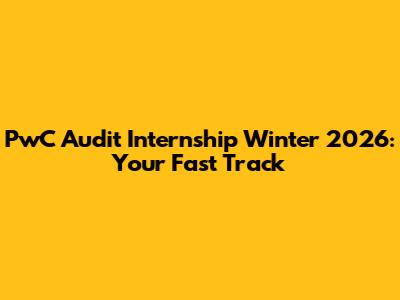 PwC Audit Internship Winter 2026: Your Fast Track