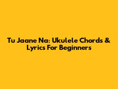Tu Jaane Na: Ukulele Chords & Lyrics For Beginners